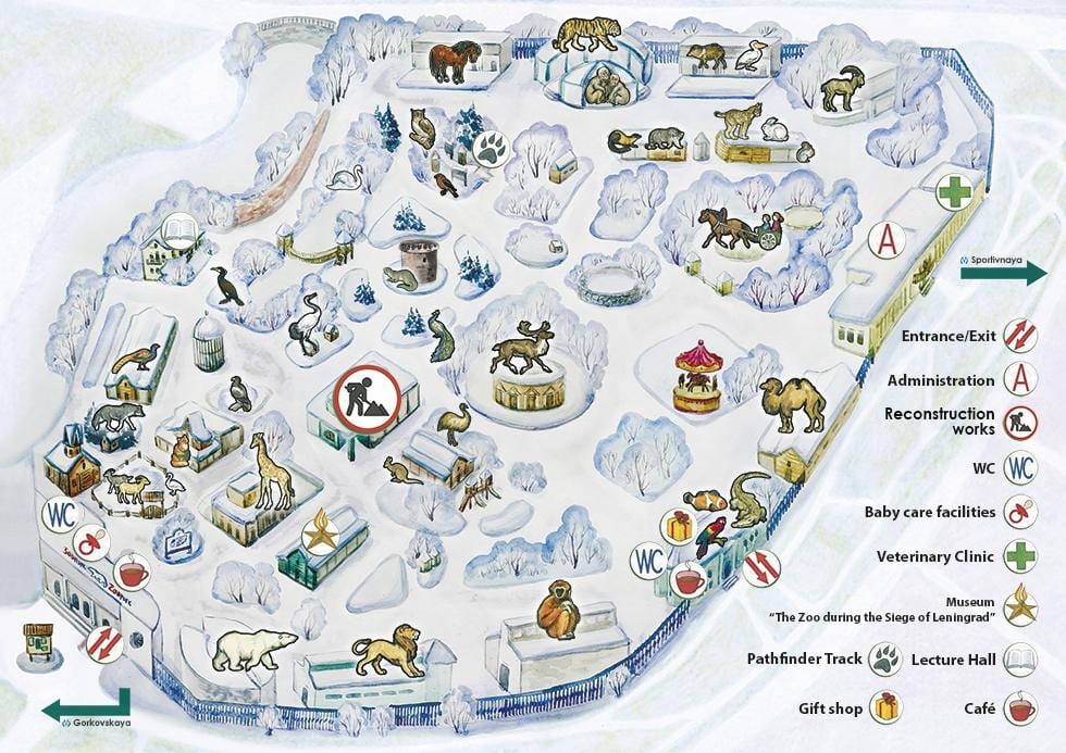 サンクトペテルブルク動物園の地図