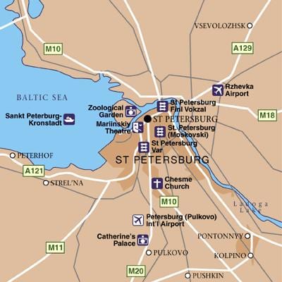 サンクトペテルブルク 空港の地図